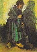 Peasant woman , sweeping the floor Vincent Van Gogh